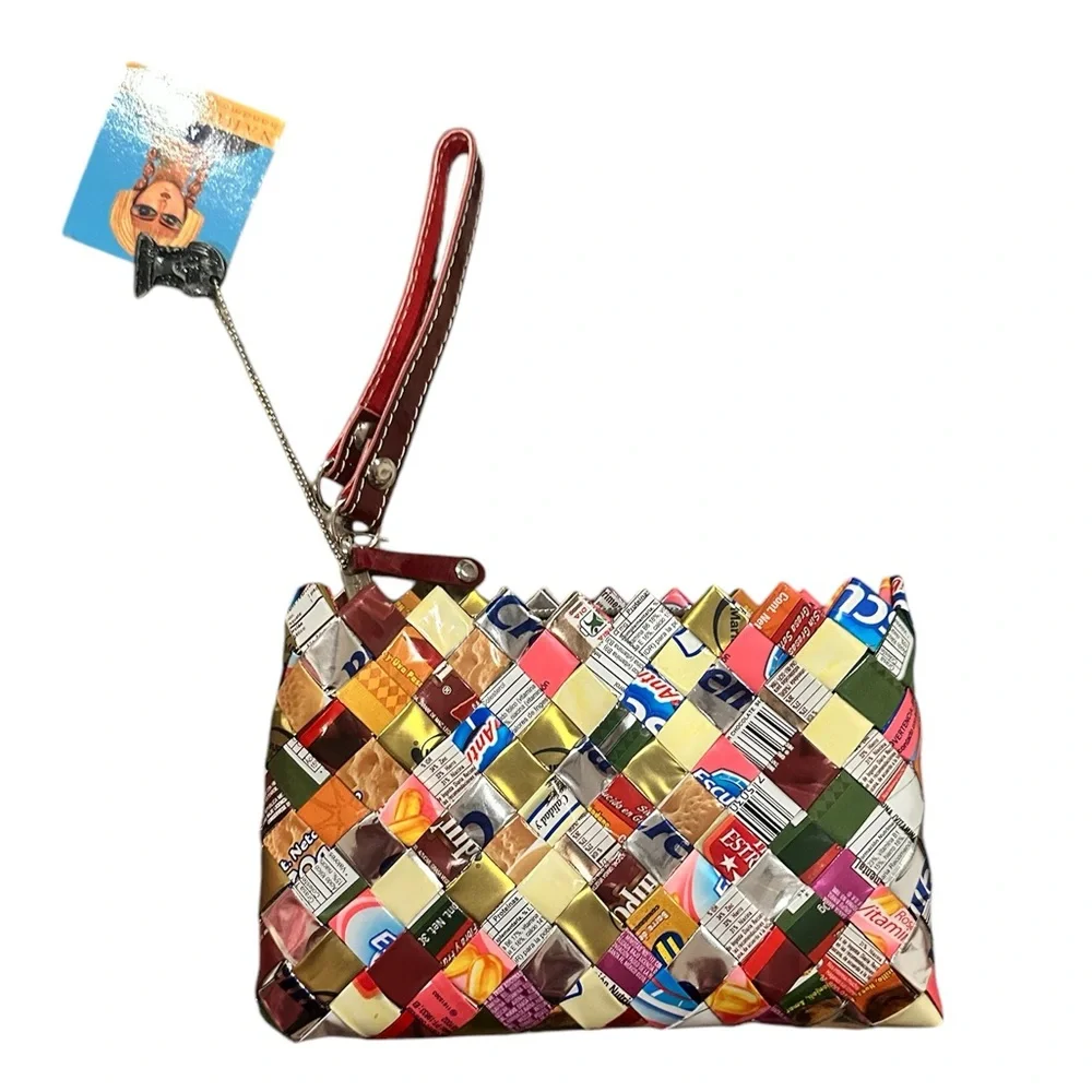Nahui Ollin Colorful Woven Wristlet Clutch